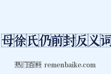 母徐氏仍前封反义词是什么意思的图片